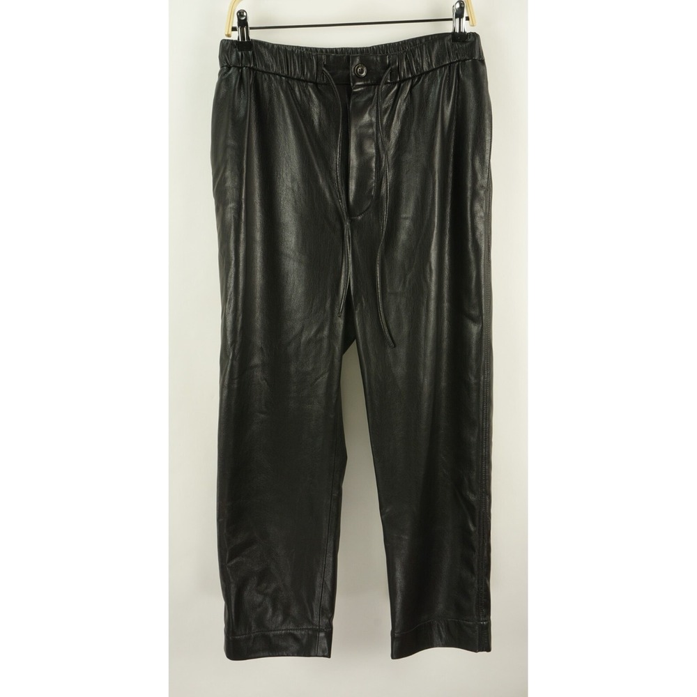 New $575 Nanushka Jain Non-Animal Leather Drawstring Pants Men's Medium Cropped